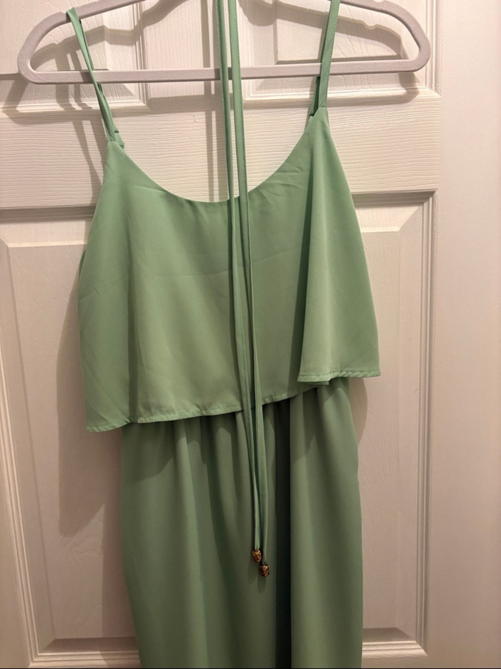 Light Green Spaghetti Strap Madi Dress - Picture 9 of 9